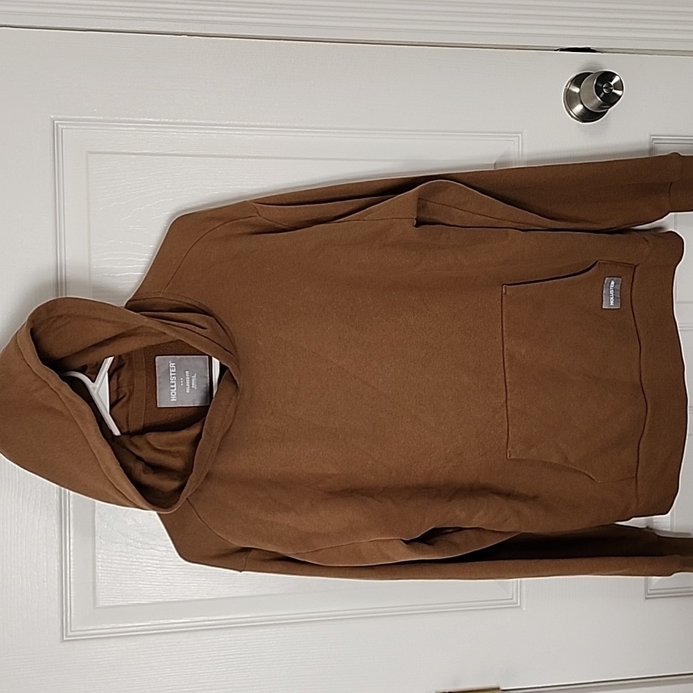 Hollister Relaxed Fit Pullover Hoodie - Brown, Mens Small